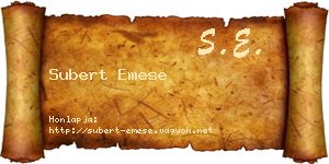 Subert Emese névjegykártya